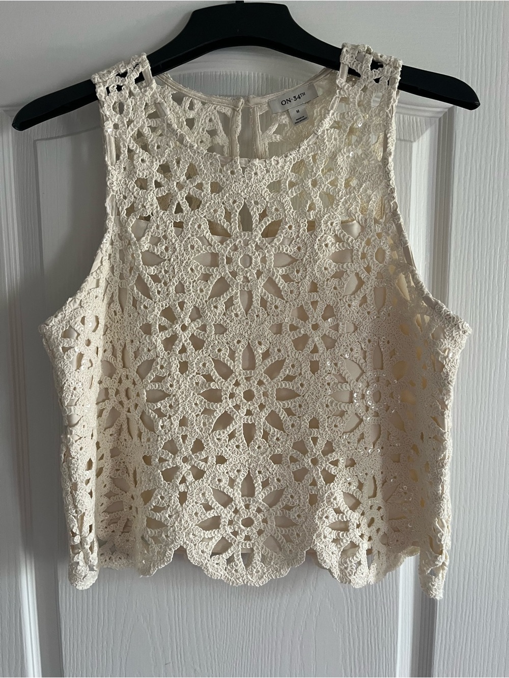 On 5th Crochet Lace Tank Top in Cream